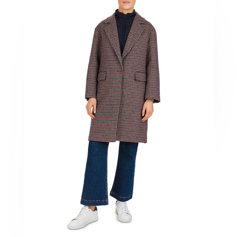 Houndstooth Wool Coat & Shell Vest by GERARD DAREL 3-in-1 size XS